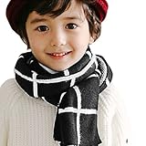 Kids Girls Boys Plaid Longニットスカーフ首ウォーマー冬暖かいソフトコットンアウトドアサイクリングウォーキングスキーPlayスカーフショール、Greatクリスマス新しい年ギフト