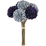 MAGIQ 東京堂 上質な 造花 フリーダマムバンドル (6本入) #ロイヤルグレイブルー FM005088-033