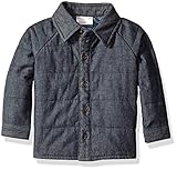 Rosie Pope Little Boys Quilted Chambray Shirt Dark Denim 24 Months [並行輸入品]