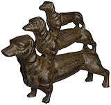Design Toscano Stacked Hot Dogs Dachshund Cast Iron Statue, Rust by Design Toscano