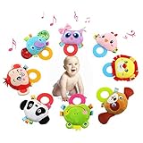 Lanlan ベビーラトルハンドベルトイ プラッシュパンダ鳥カエル犬ラトルドール 乳児へのギフトに XJSJ-0802-LW04