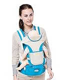 Happylifehere 抱っこ紐 ベビーキャリア 多機能 新生児 から 48ヶ月 まで おまけ ヘッドカバー 肩ベルト 腰ベルト 疲れにくい 夏 通気性良い TYPE-A ライトブルー