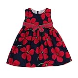 Domybest　子供服 女の子 ワンピース　フォーマル サンドレス 可愛い ドレス ガールズ ワンピース 花プリント ノースリーブ　春　夏　日常着　誕生日 入学式 卒業式 発表会 結婚式 七五三 (