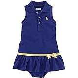 Ralph Lauren(ラルフローレン) ノースリーブリボンアクセント鹿の子ポロワンピース(Navy) 18M(12-18ヶ月) [並行輸入品]