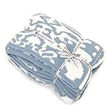 (カシウェア)kashwere ブランケット T-28-923-52 SILVER BLUE/CREME [並行輸入品]