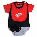 Detroit Red Wings 2016新生児/幼児ボディスーツ、よだれかけ、Bootie Set レッド
