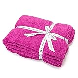 (カシウエア)kashwere ブランケット SOLID THROW BLANKET t-30-129-52 Fushia 137cm×187cm [並行輸入品]