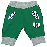 【H28年春夏物】 nico hrat(ニコフラート) 製品洗い加工済み 42/2天竺ストライプハーフパンツ 130cm/GN NO.B-261002