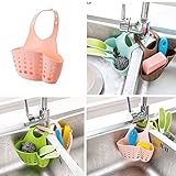 Generic Pink : Kitchen Sink Shelving Bag Dish Cloths Rack Suction Sponge Hanging Drain Holder Faucet