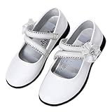 RoRykon 子供フォーマル靴 ガールズシューズ 女の子 子供靴 シューズ ドレス用 七五三 誕生日 結婚式 入園式 発表会 プレゼント 演奏会 花嫁介添人 フラワー飾り (34码/内长20.8cm