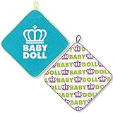 BABYDOLL（ベビードール） ネームタグ付 ループタオル2枚セット キッズ ベビー ターコイズブルー