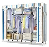 カーテン式クローゼット 綺麗なタッセル飾り 25mm極太フレーム 耐荷重抜群 幅210*奥行45*高172cm 組み立て式 大容量 衣類収納 ワードロープ (02#)