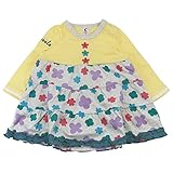 【春物】 chocola(ショコラ) 天竺花柄使い長袖ワンピース 100cm/イエロー NO.CH-1621-53055