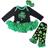 Kirei SuiベビーHappy St Patrick 's Day緑スパンコールボディスーツチュチュLeg Warmer US サイズ: S カラー: ブラック