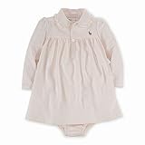 ポロラルフローレン ピマコットン 長袖ワンピース ピンク (女の子3～9か月用) 6M [並行輸入品]