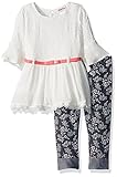 Little Lass Baby Girls' 2 Pc Printed Capri Set Belt White 12M [並行輸入品]