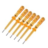uxcell　検電ドライバー　プラスチック　電子部品　CRVスチール　オレンジ　シルバートーン　6個入り