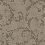 Beacon House 495-69067 Milton Brown Shimmer Scroll Wallpaper [並行輸入品]