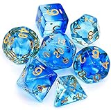 yarui 7個 多面体のダイス サイコロ テーブルゲーム カードゲーム16mm D20 D12 D10 D8 D6 D4 Dungeons and Dragons 、DND、 TRPG、 MTGなどテーブルゲーム用 透明 (ブルー)