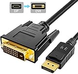 Displayport DVI 変換ケーブル 1.8m ケーブル 1080P インターフェイス 24+1 内臓1080PフルーHD(Full HD)対応 DP（オス）-DVI（オス）