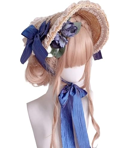 Amazon.co.jp: 麦わら帽子 リボン付き ボンネット 髪飾り ハット