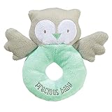 Grasslands RoadファブリックRattleグリーンフクロウPrecious Baby by Grasslands Road