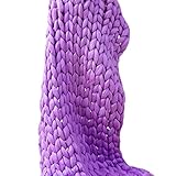 Chunkyニットブランケット、アームニットブランケット、メリノウールブランケット、Super Chunky Throwブランケット、Handmad Extreme Knitting Crochet 