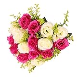 Fenteer 人工バラ　人工花束　人工植物　飾り　造花　結婚式　パーティー　装飾　全７色選ぶ - 色1