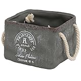 不二貿易 陶器 プランター スクエア Mサイズ 紐付き グレー 24261