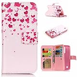 UNEXTATI LG K10 ケース 高品質 PUレザー 手帳型ケース 保護カバー カード収納 液晶保護 防塵 LG K10 用 Case Cover (P7 ピンク)
