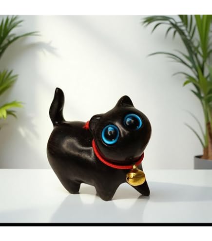 Amazon.co.jp: 猫の置物ハロウィン 黒猫雑貨 猫グッズ 玄関 飾り