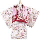ベビー キッズ 被布セット 着物 女の子 和装 ベビー服 80cm 1歳 白色 梅 手鞠