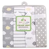 ベビーブランケット おくるみ ひざ掛け 足元まですっぽり コットン フランネル 四季 4枚 セット 出産祝い (雲)