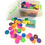 【Angelicate】スノーフレーク 立体パズル 積み木 ブロック 作品例 収納ケース 付 知育 玩具 選べるサイズ (大サイズ, 450ピース)