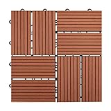 【HY】 ウッドデッキ 人工木　樹脂　ウッドパネル ウッドタイル　27枚入り 厚さ22mm　全6色　３タイプ　ジョイントタイル　デッキ　　腐りにくい　ガーデン　ベランダ庭　玄関 (Cタイプ_27枚, 