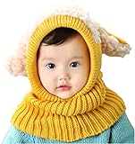 （ラクエスト） Laquest ベビー キッズ もこもこ 着ぐるみ ニット帽 ネックウォーマー (イエロー)
