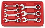 GearWrench 9507 7 Piece SAE Stubby Combination Ratcheting Wrench Set [並行輸入品]