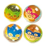 キラキラ スターヒーロー・スーパーボール（４個入り）子どもたちのアクティビティ、パーティやゲームの景品に　かわいいスーパーマンたちのボール