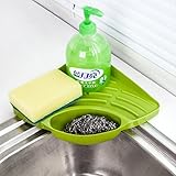 Generic Bluee : Sink Corner Storage Rack Sponge Holder Wall Mounted Suction Cup Kitchen Bathroom Too