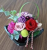 JewelzGift（ジュエルズギフト） 全3色 プリザーブドフラワー 和風 モダン アレンジ 大切な贈り物に「ずっと綺麗なお花」 【母の日ピック有無選択可】 ピック無し オレンジ