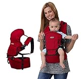 Happylifehere 抱っこひも ベビーキャリア 赤ちゃん ベビー 新生児 多機能 0-36ヶ月 ウエストキャリア ヒップシート オールシーズン メッシュ 綿 通気 ヘッドカバー 疲れにくい ダ