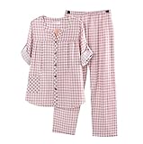 (マーシェル) Marshel マタニティ 授乳口 パジャマ 半袖 前開き 入院 綿100 春 夏 ネイビー XL