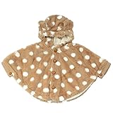 kids zoo（キッズズー）モケット水玉柄耳付マント S(70～80cm) ベージュ
