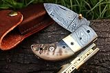 + + dkc-43-rt-ds素朴な親指ダマスカススチール折りたたみポケットナイフ3.5 " Folded 7.5 " Open 7.5 Oz 2.25 "ブレード高クラスLooks Incredi