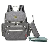 IWELY 　マザーズバッグ　3wayママバッグ　大容量　　ベビー カーベ用バッグ 保温 ポーチとおむつポーチ付き　シンプル　軽量 ベビー用品収納バッグ