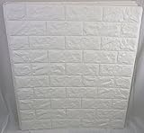 70枚 ブリック タイル レンガ 壁紙シール 70cm×77cm ブリックステッカー 軽量レンガシール 壁紙シール アクセントクロス ウォールシール はがせる 壁シール (お得70枚セット, ホワイト