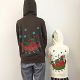 サンタカエルペアパーカー　親子ペアルックパーカー (110, ホワイト)