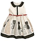 Nice Days（ナイス　ディズ）　欧米風　夏ファッション　女の子　ドレス　可愛い猫柄　ノースリープ　ベルト付き (80)