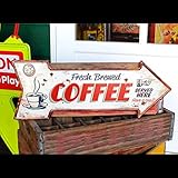 アンティークエンボスプレート「Coffee」（ARROWサイン）　／ブリキ製看板／ティンサイン／アメリカン雑貨／
