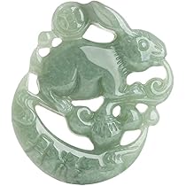 K18 天然翡翠うさぎネックレスグリーン翡翠